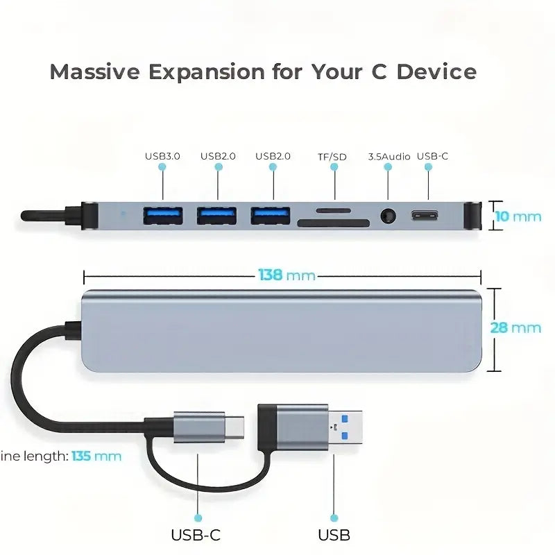 Vienon™ Expansor USB 8 en 1